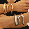 Alloy Geometric Spring Opening Bracelet Female Punk Style Electroplated