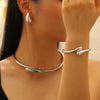 Alloy Geometric Spring Opening Bracelet Female Punk Style Electroplated