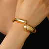 Alloy Geometric Spring Opening Bracelet Female Punk Style Electroplated