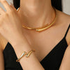Alloy Geometric Spring Opening Bracelet Female Punk Style Electroplated
