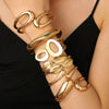 Alloy Geometric Spring Opening Bracelet Female Punk Style Electroplated