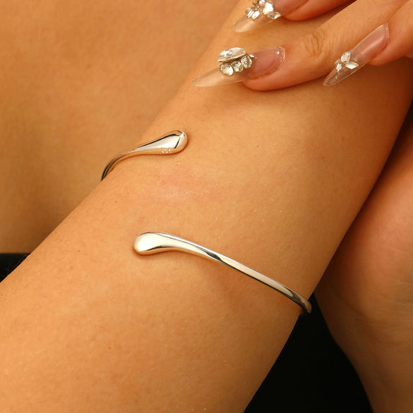 Alloy Geometric Spring Opening Bracelet Female Punk Style Electroplated