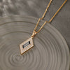 Alloy Geometric Square Casual Necklace Pendant Electroplated With 18K Gold And Microinlaid Zircon