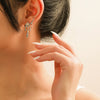 Alloy Geometric Square Diamond Dripping Wax Earrings Electroplating Women's Highend Cold Style