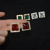 Alloy Geometric Square Diamond Earrings