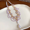 Alloy Geometric Square Diamondembedded Light Luxury Style Necklace For Women Electroplated