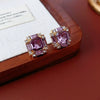 Alloy Geometric Square Earrings Set With Diamonds Sophisticated Style Women's