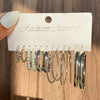 Alloy Geometric Square Earrings Set With Electroplating Simple Retro Pearl Style For Women