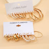Alloy Geometric Square Earrings Set With Electroplating Simple Retro Pearl Style For Women