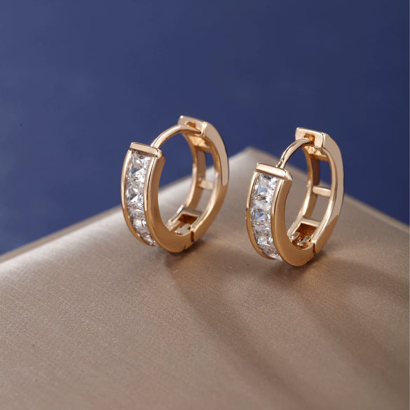 Alloy Geometric Square Zircon Electroplated Women's Earrings