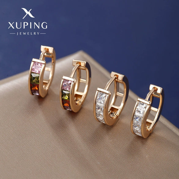 Alloy Geometric Square Zircon Electroplated Women's Earrings