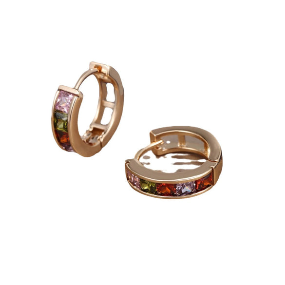 Alloy Geometric Square Zircon Electroplated Women's Earrings