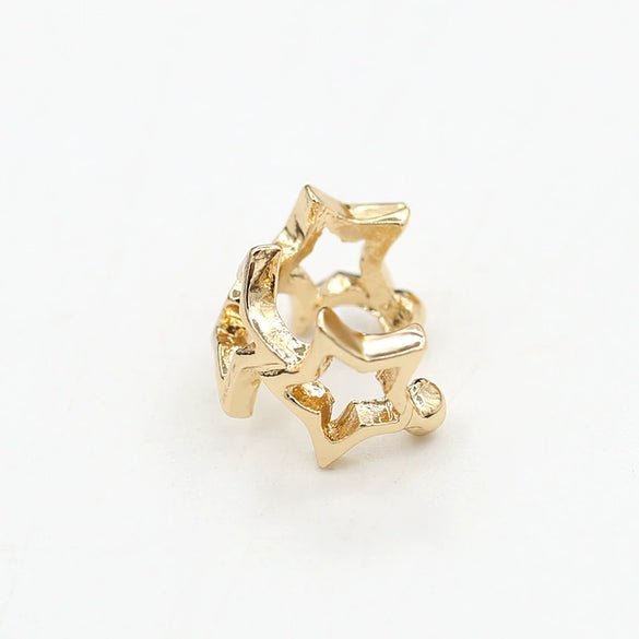 Alloy Geometric Star Ear Clips Electroplated Ear Jewelry For Women