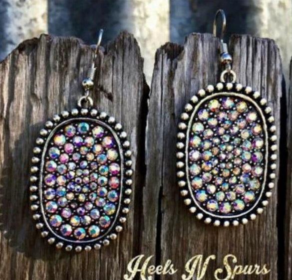 Alloy Geometric Star Earrings With Diamond Design Retro Style For Women