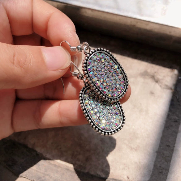 Alloy Geometric Star Earrings With Diamond Design Retro Style For Women