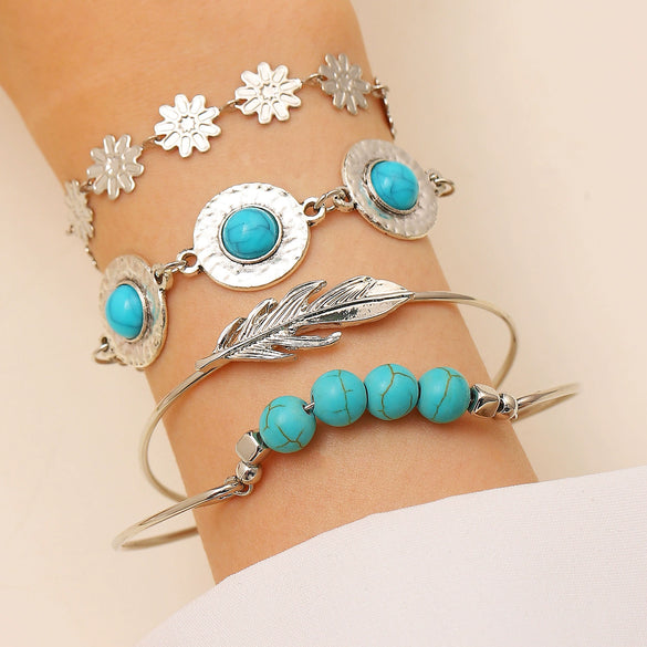 Alloy Geometric Star Shape Pendant Multi Layer Bracelet With Electroplating Unisex