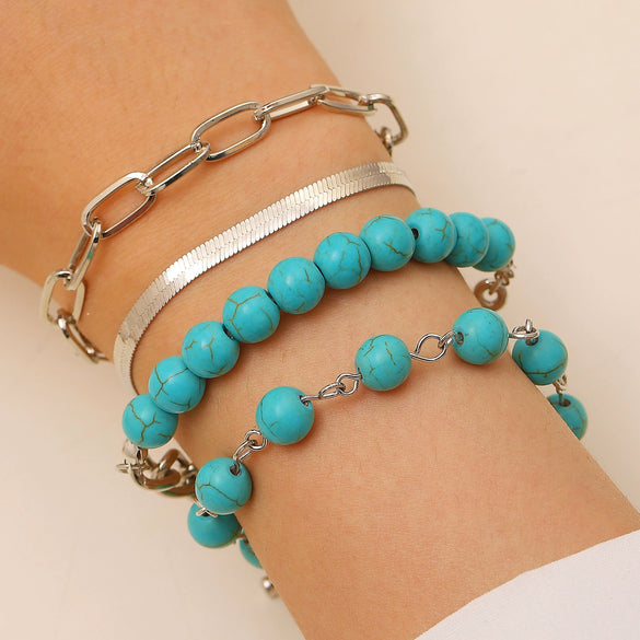 Alloy Geometric Star Shape Pendant Multi Layer Bracelet With Electroplating Unisex