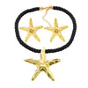 Alloy Geometric Starfish Ocean Wind Women's Necklace And Earrings With Electroplating
