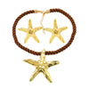 Alloy Geometric Starfish Ocean Wind Women's Necklace And Earrings With Electroplating