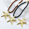 Alloy Geometric Starfish Ocean Wind Women's Necklace And Earrings With Electroplating