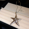 Alloy Geometric Starfish Pendant Necklace Electroplating Light Luxury Minimalist Collarbone Chain For Women
