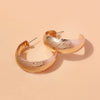 Alloy Geometric Striped Hoop Ring Earrings For Women