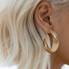 Alloy Geometric Striped Hoop Ring Earrings For Women
