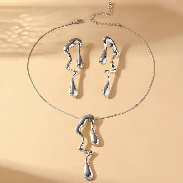 Alloy Geometric Stud Earrings With Electroplating For Women