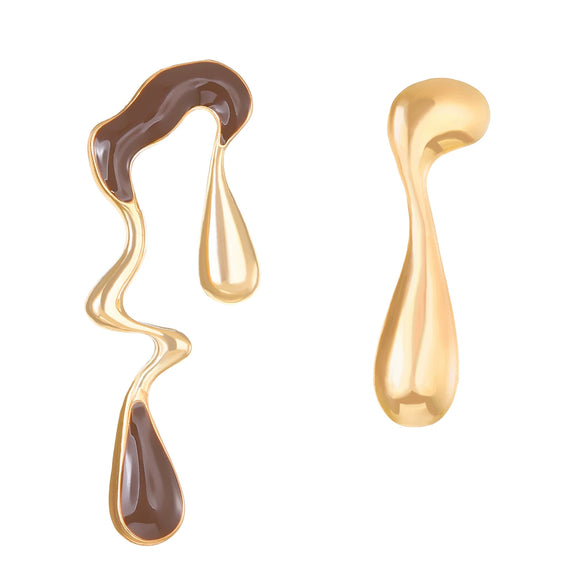 Alloy Geometric Stud Earrings With Electroplating For Women