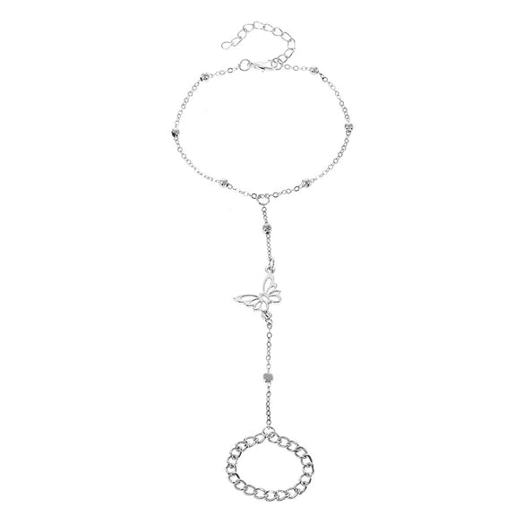 Alloy Geometric Style Electroplated Butterfly Love Finger Ring For Women