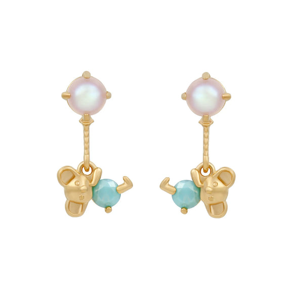 Alloy Geometric Style Electroplated Tassel Bear Cloud Earrings Unisex Jewelry