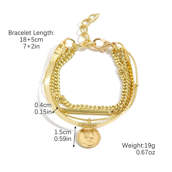 Alloy Geometric Style Electroplated Women's Bracelet