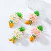 Alloy Geometric Style Fresh Sweet Flower Tassel Long Leaf Drop Handmade Women's Earrings With Diamond Design