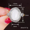 Alloy Geometric Style Gem Inlaid Oval Moonstone Ring For Women