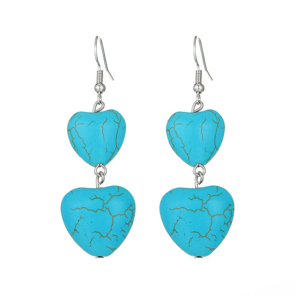 Alloy Geometric Style Pine Stone Turquoise Tassel Women's Earrings