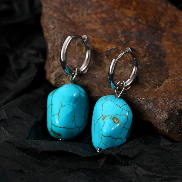 Alloy Geometric Style Pine Stone Turquoise Tassel Women's Earrings
