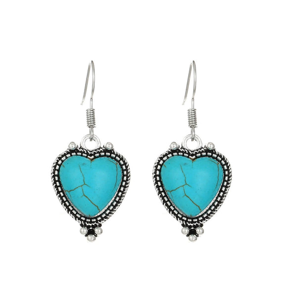 Alloy Geometric Style Pine Stone Turquoise Tassel Women's Earrings
