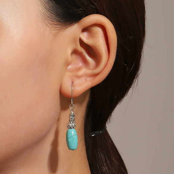 Alloy Geometric Style Pine Stone Turquoise Tassel Women's Earrings