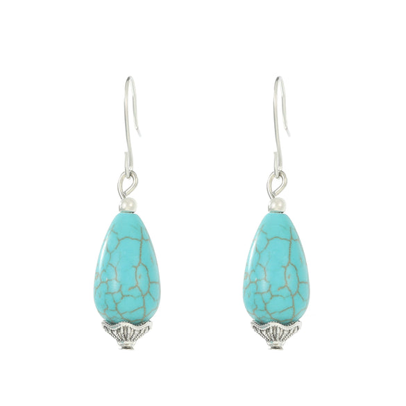 Alloy Geometric Style Pine Stone Turquoise Tassel Women's Earrings