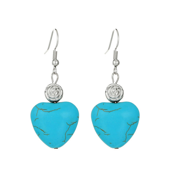 Alloy Geometric Style Pine Stone Turquoise Tassel Women's Earrings