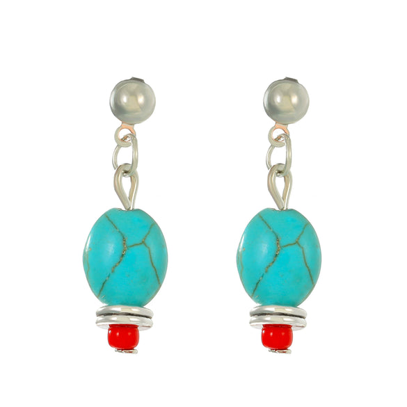 Alloy Geometric Style Pine Stone Turquoise Tassel Women's Earrings