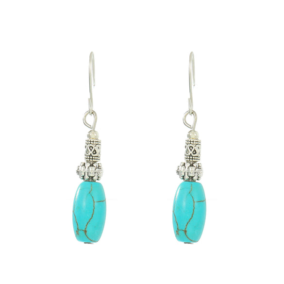 Alloy Geometric Style Pine Stone Turquoise Tassel Women's Earrings