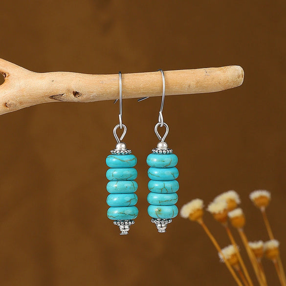 Alloy Geometric Style Pine Stone Turquoise Tassel Women's Earrings
