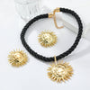 Alloy Geometric Style Sun Pendant Necklace And Earrings Set For Women