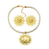Alloy Geometric Style Sun Pendant Necklace And Earrings Set For Women