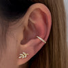 Alloy Geometric Style Zircon Earrings And Ear Bone Clip Set For Women With Diamond Design And Light Luxury Style