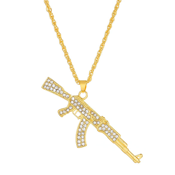 Alloy Geometric Submachine Gun Pendant Jewelry With Electroplating For Men And Women