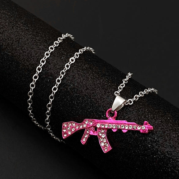 Alloy Geometric Submachine Gun Pendant Jewelry With Electroplating For Men And Women