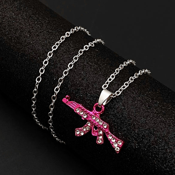 Alloy Geometric Submachine Gun Pendant Jewelry With Electroplating For Men And Women