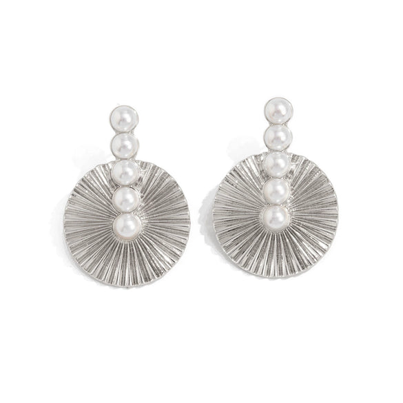 Alloy Geometric Sunflower Hammered Electroplated Women's Earrings
